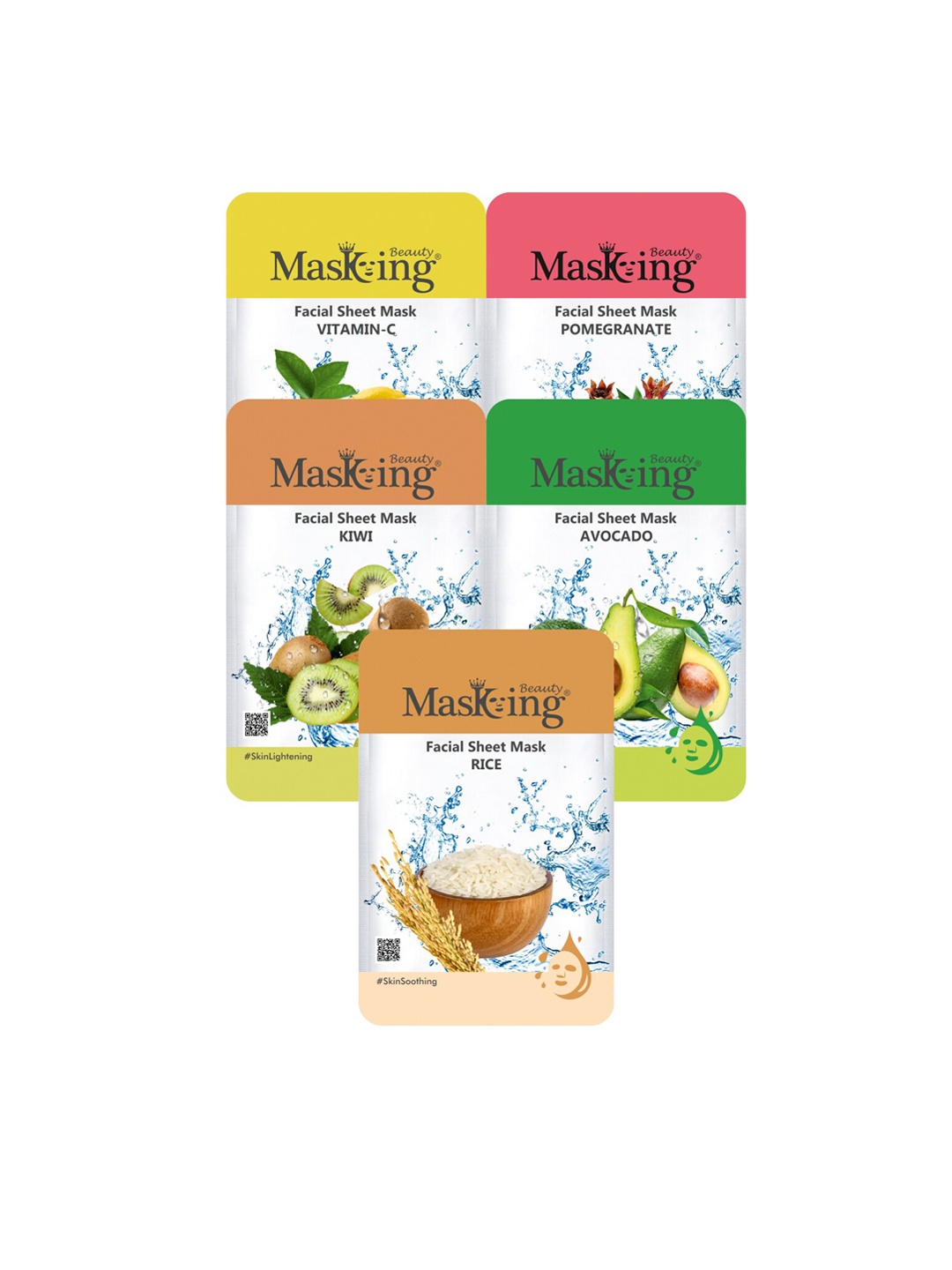 

MasKing Set of 5 Beauty Facial Sheet Mask 100ml, Multi