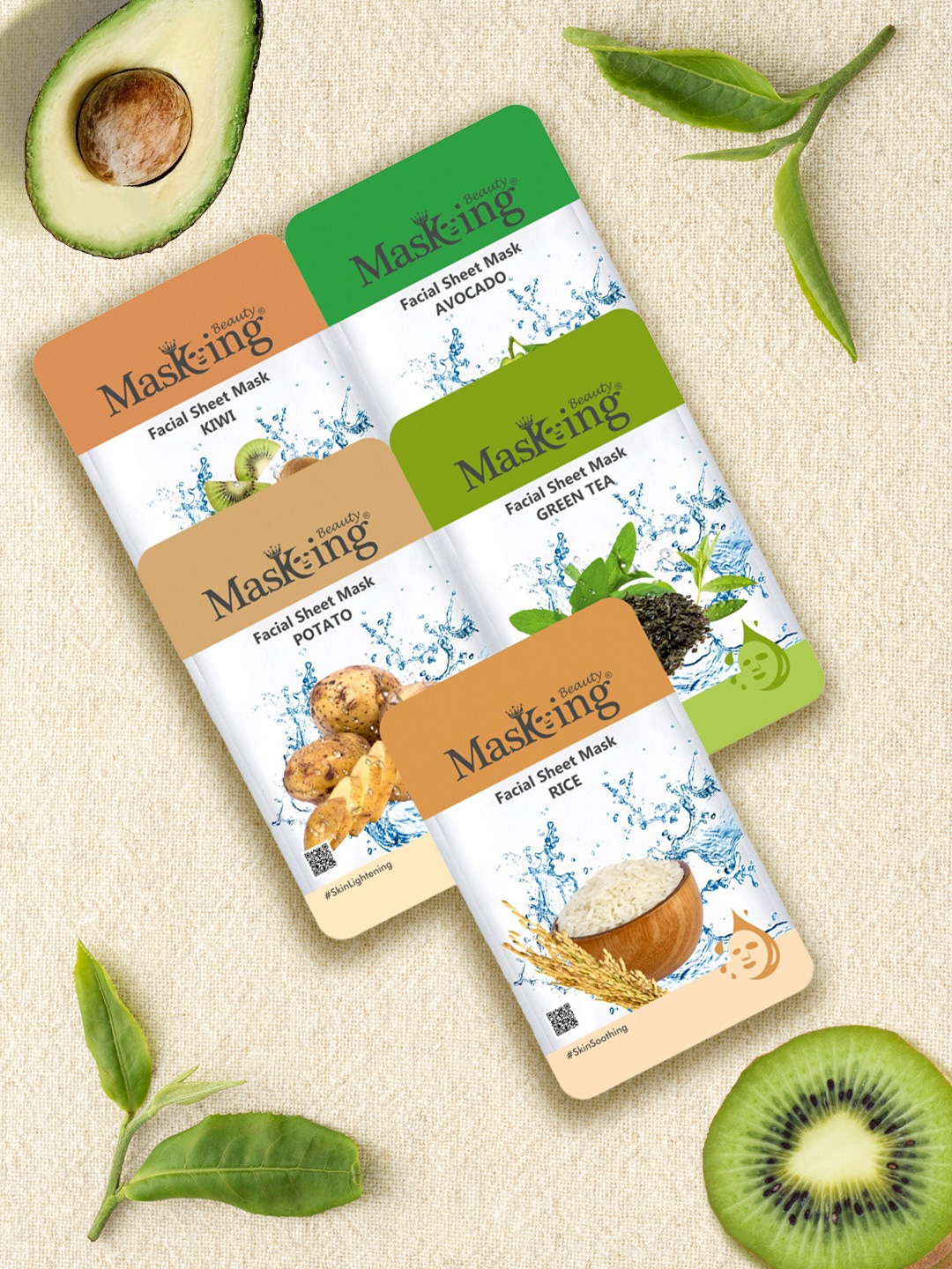 

Masking Unisex Pack of 5 Beauty Facial Sheet Mask- 20ml Each, Multi