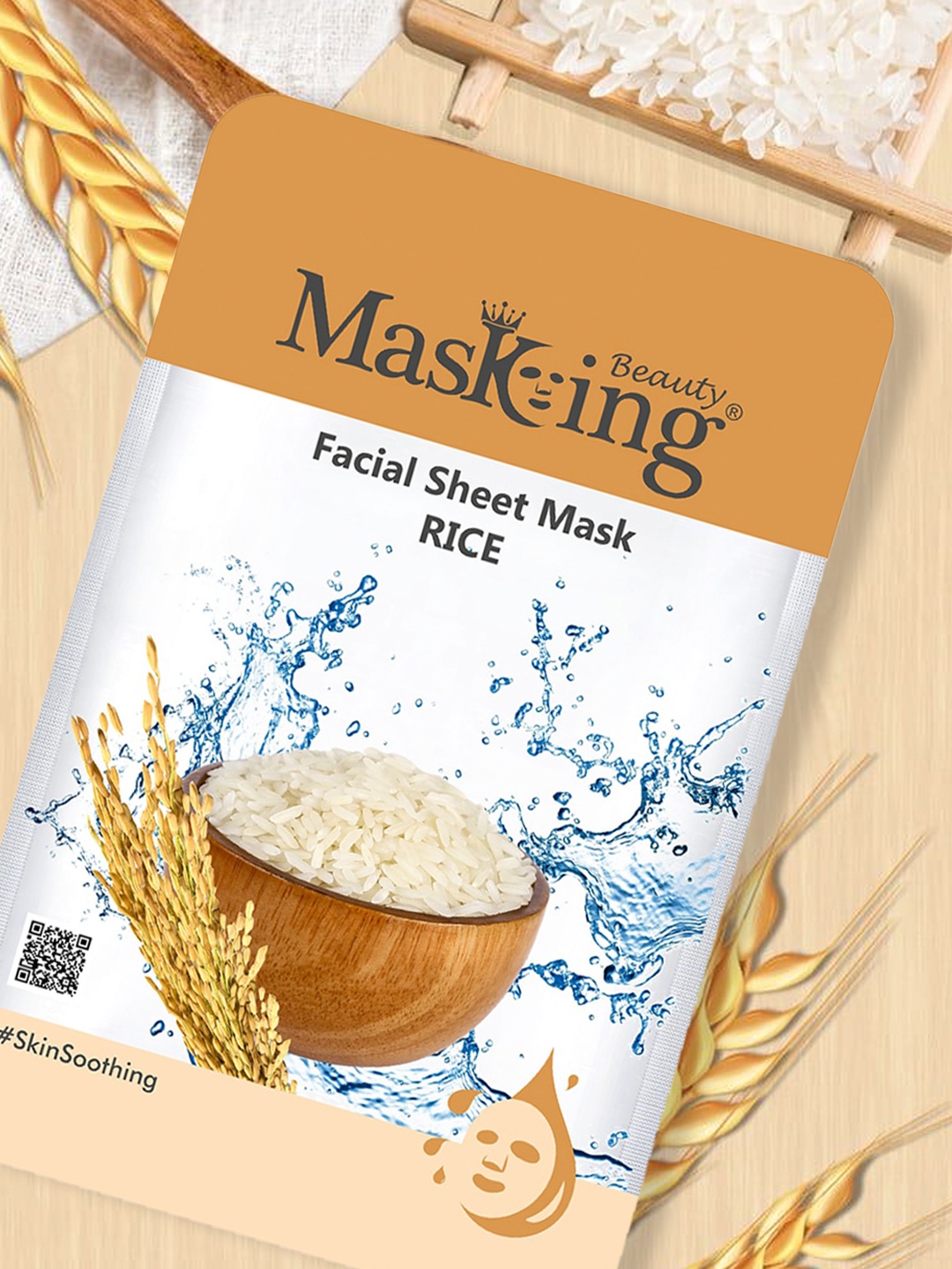 

MasKing Pack of 5 Beauty Rice Facial Sheet Mask 20ml, White