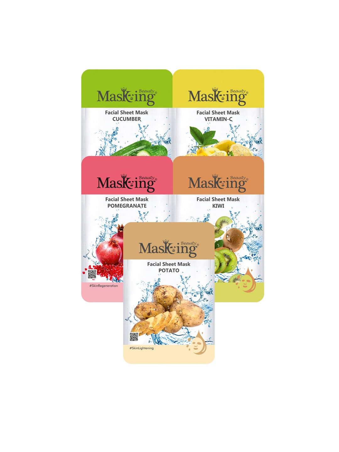 

Masking Beauty Combo Pack of 5 Facial Sheet Mask 20ml, Multi