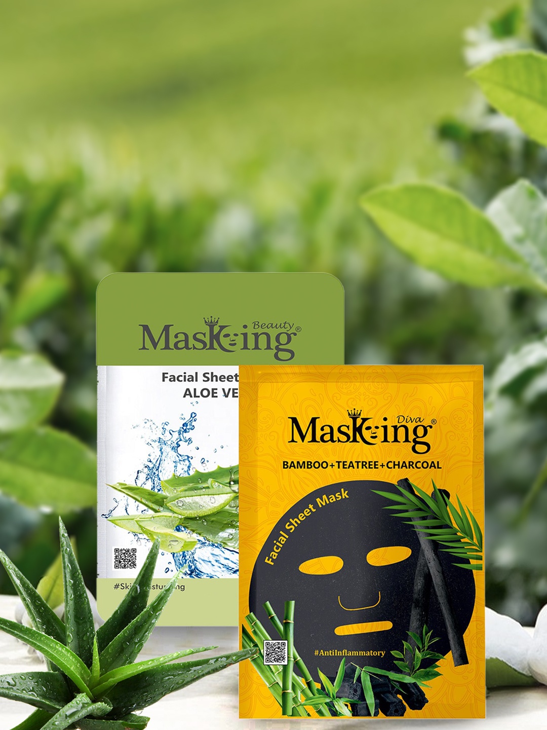 

Masking Unisex Pack of 2 Beauty Diva Charcoal Combo Facial Sheet Mask- 45ml, Multi