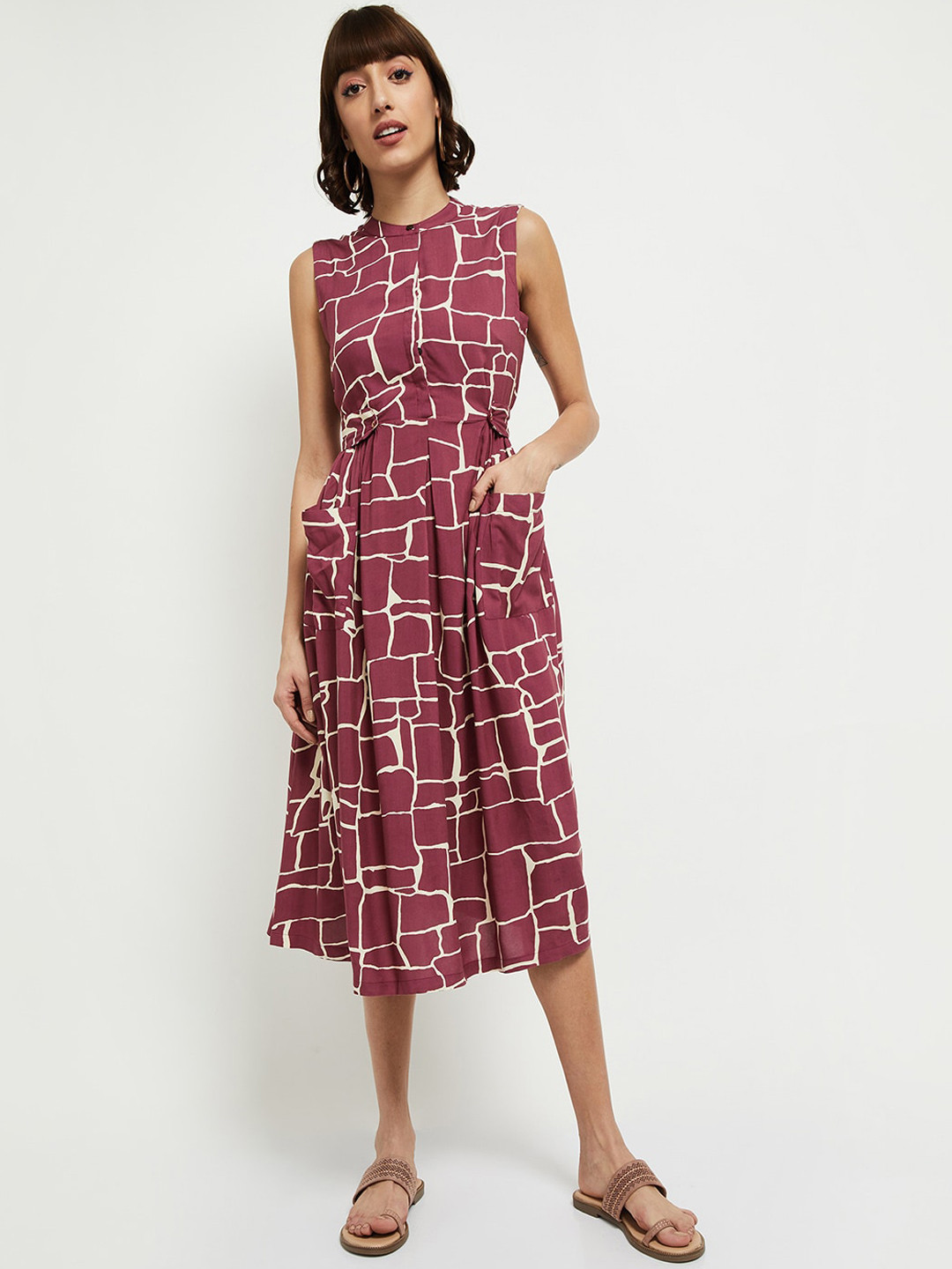 

max Pink A-Line Midi Dress