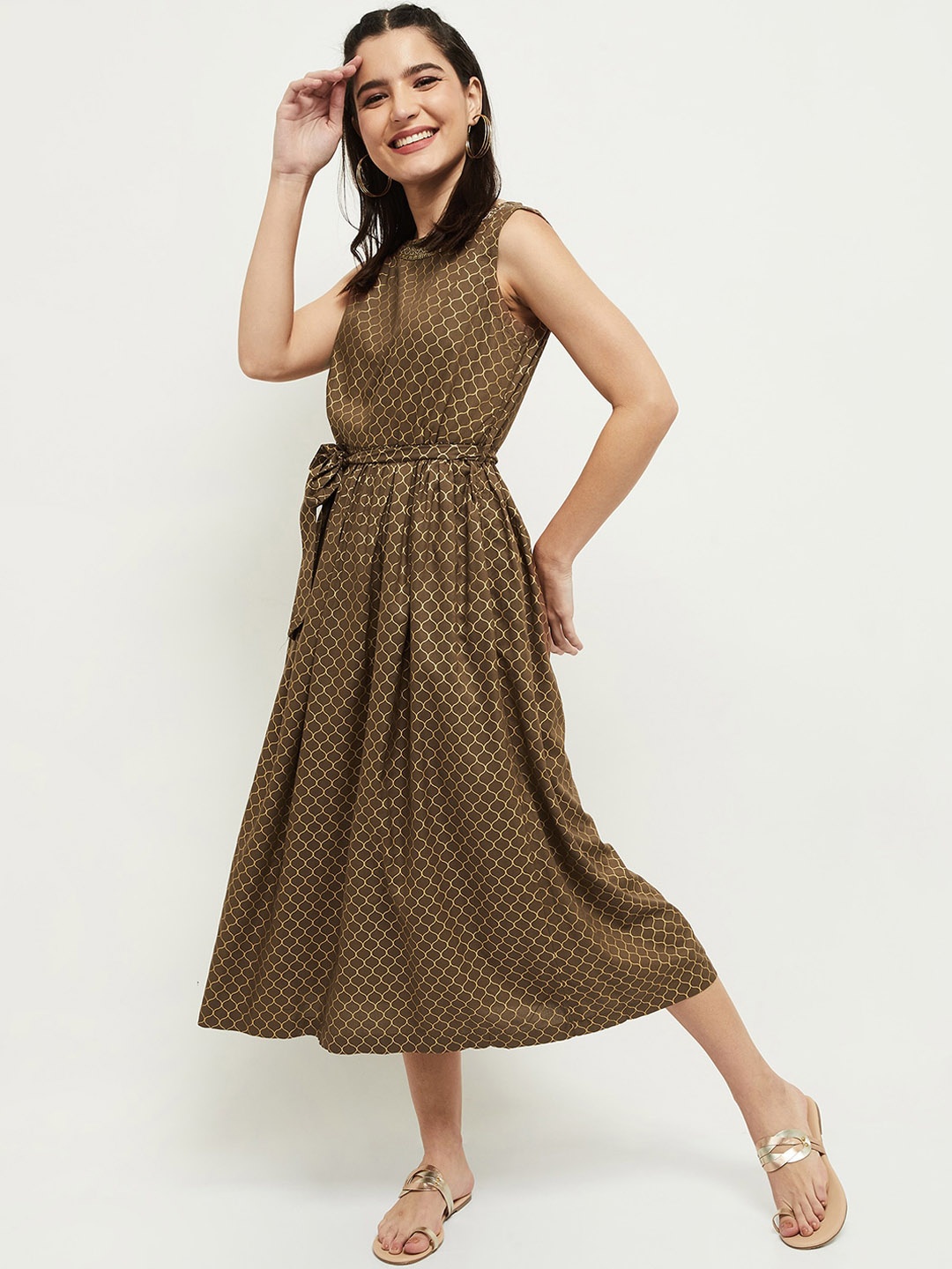 

max Brown Midi Dress