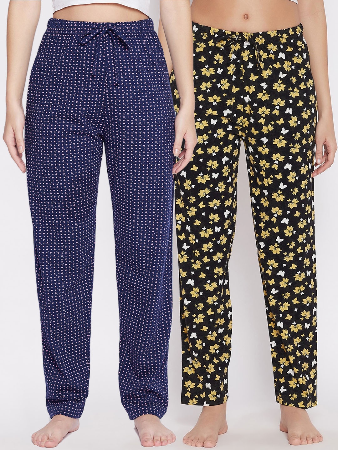 

C9 AIRWEAR Women Pack Of 2 Printed Pure Cotton Lounge Pants, Blue