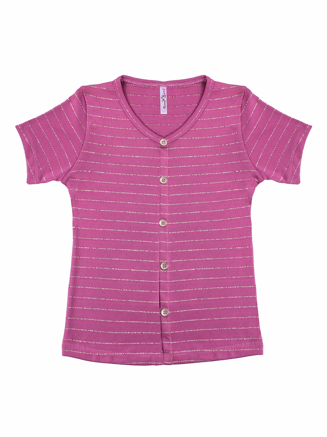 

Hunny Bunny Girls Purple Striped Regular Top