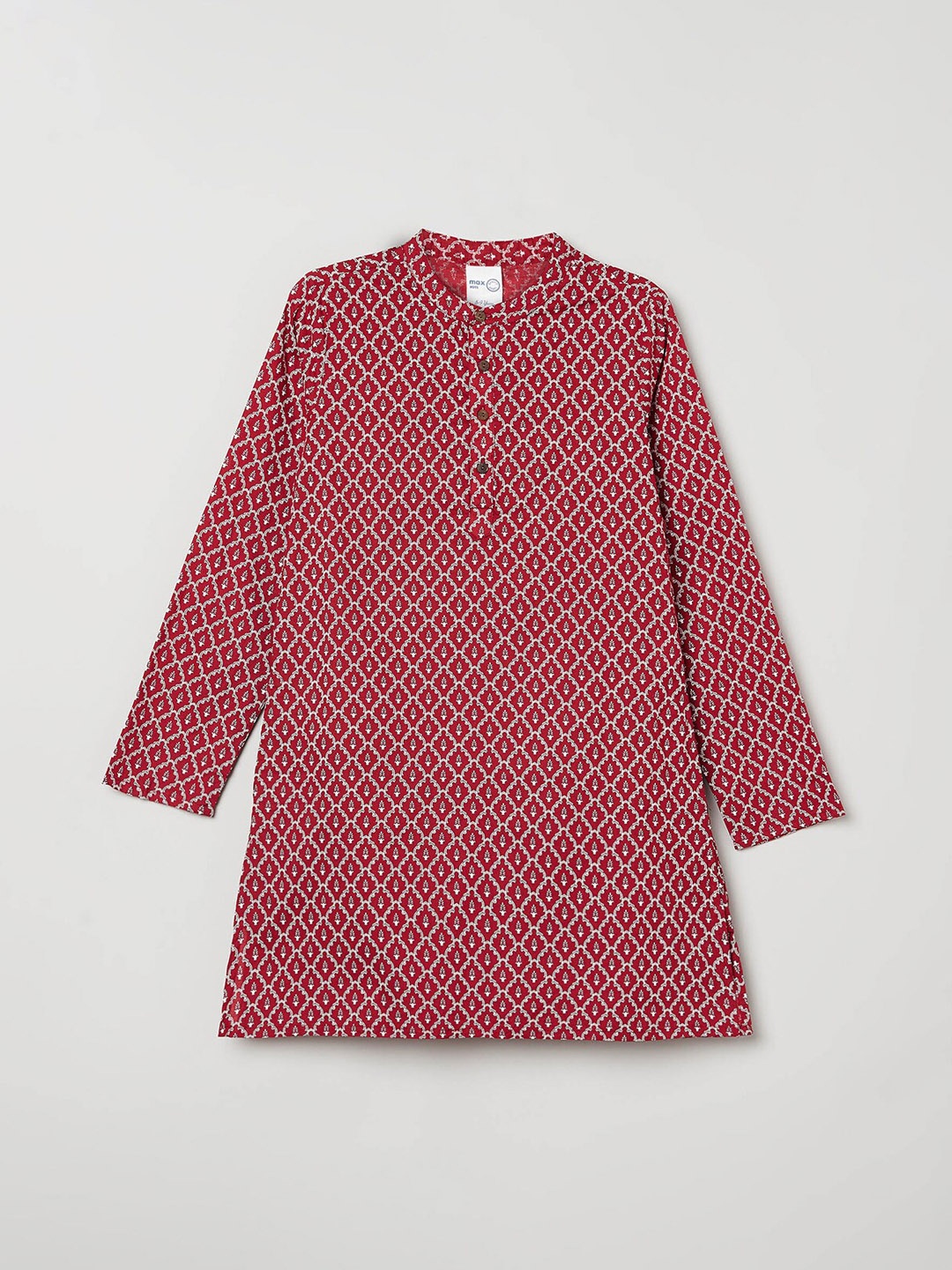 

max Boys Red Geometric Printed A-Line Kurta