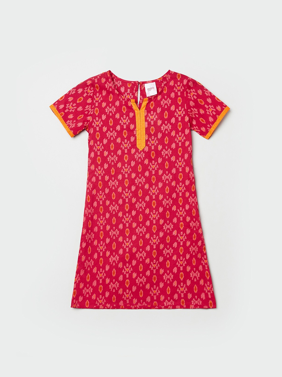 

max Girls Rust & Yellow Ethnic Motifs Printed Kurta