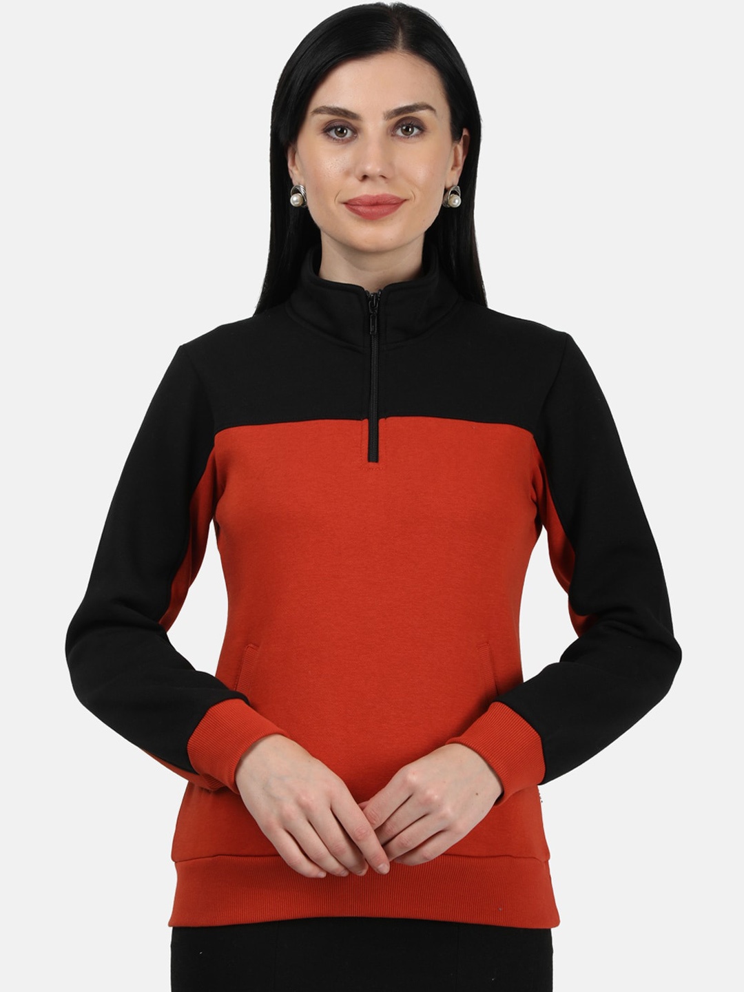 

Monte Carlo Women Black Colourblocked Sweatshirt