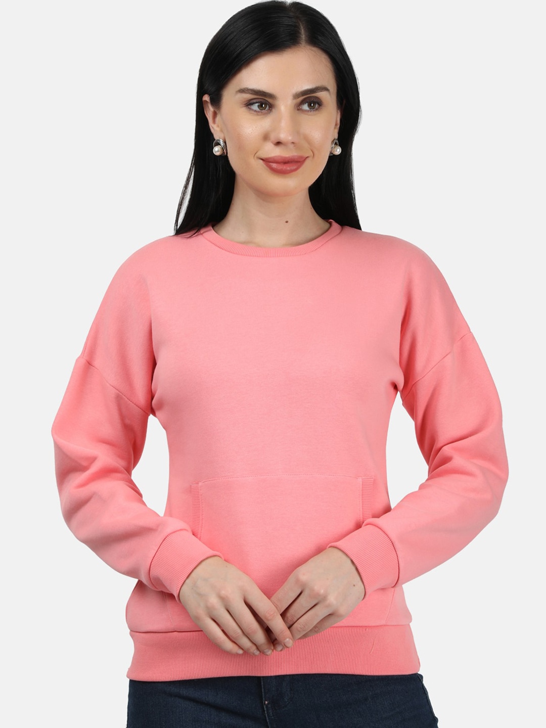 

Monte Carlo Women Peach-Coloured Sweatshirt