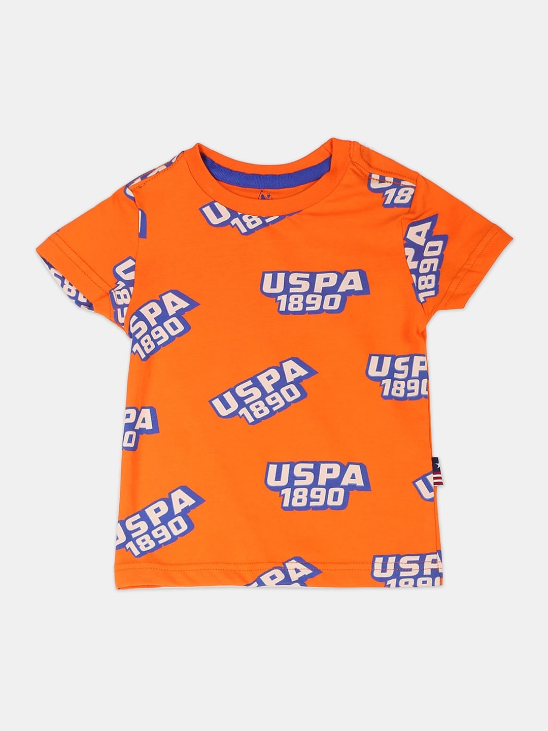 

U.S. Polo Assn. Kids Boys Orange & White Printed T-shirt