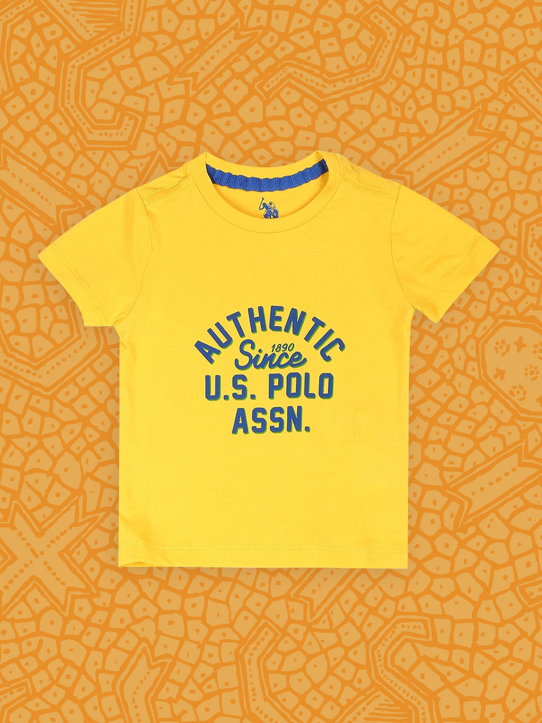 

U.S. Polo Assn. Kids Boys Yellow Typography Printed Applique T-shirt
