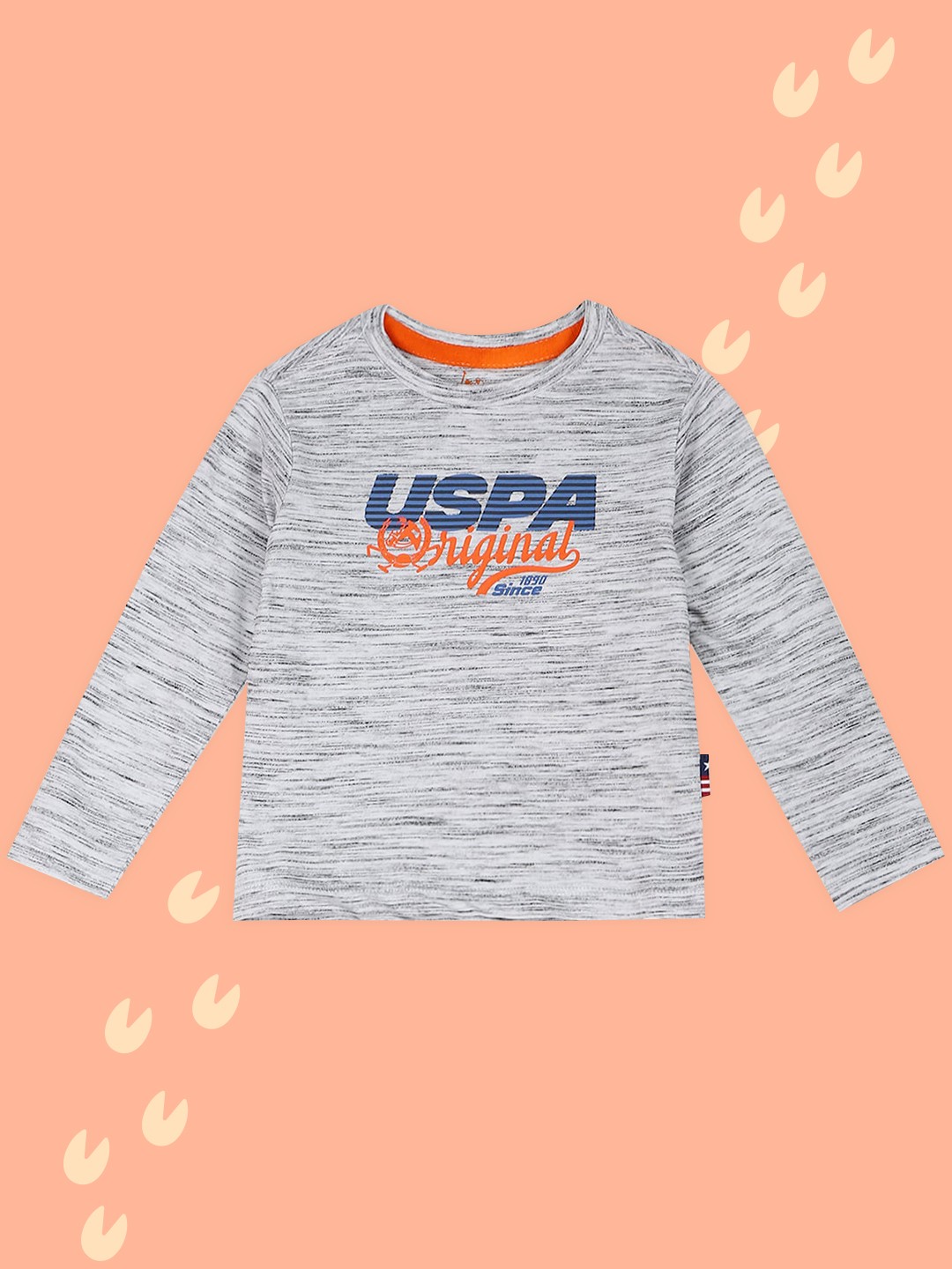

U.S. Polo Assn. Kids Boys Grey & Blue Striped T-shirt