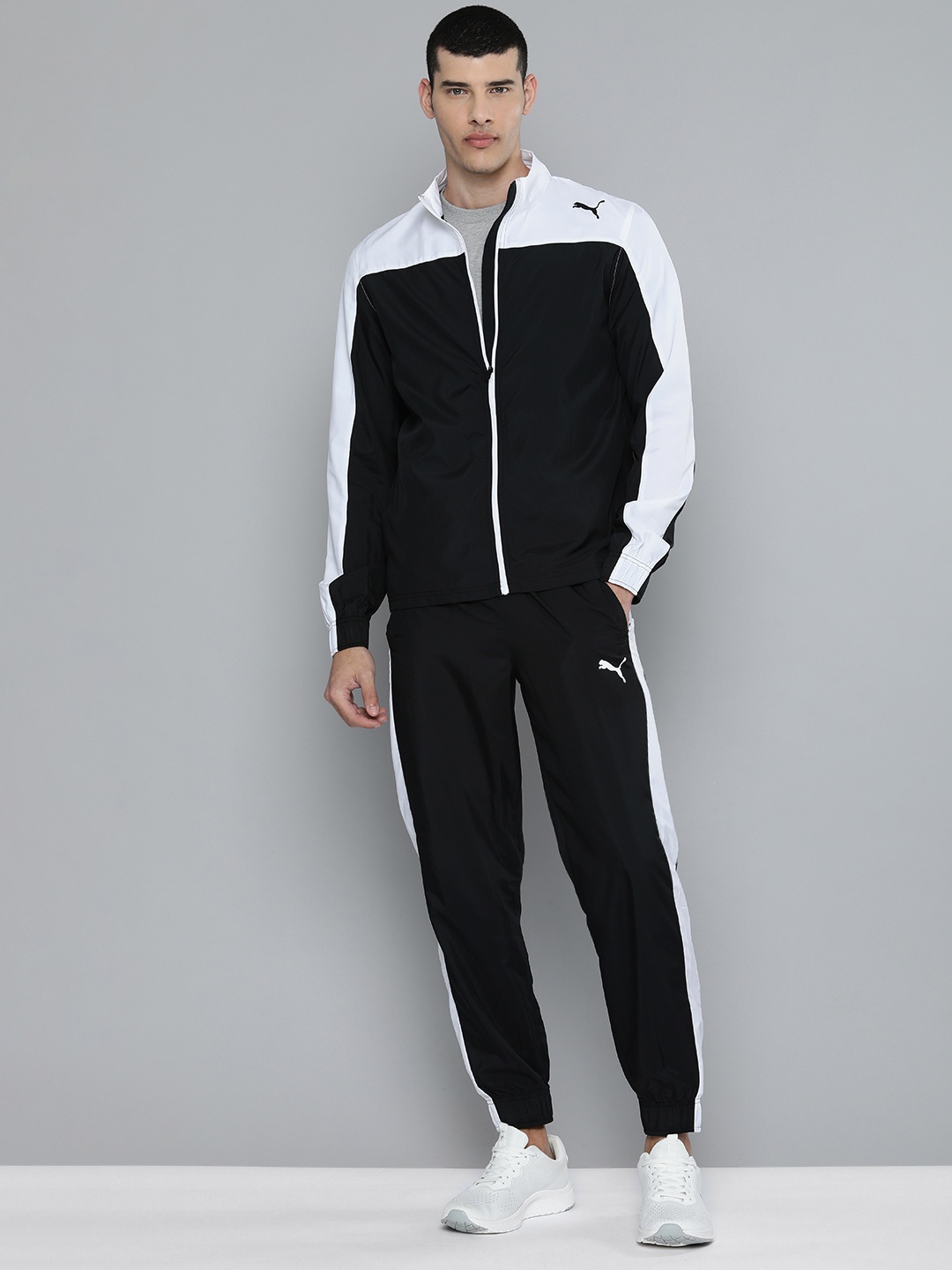 

Puma Men Regular Fit Colourblocked Training Tracksuit, Black