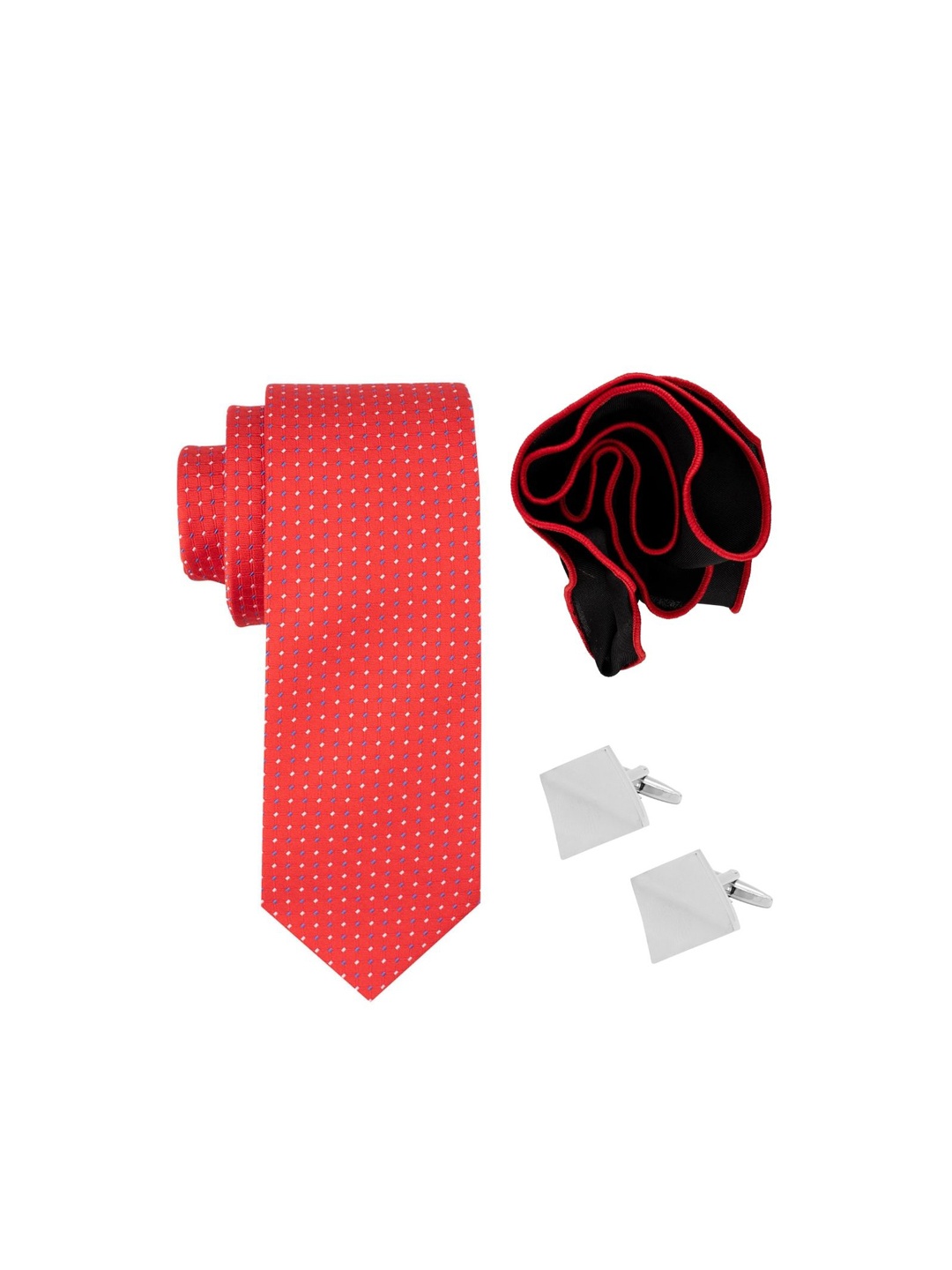 

The Tie Hub Men Red & Black Accessory Gift Set