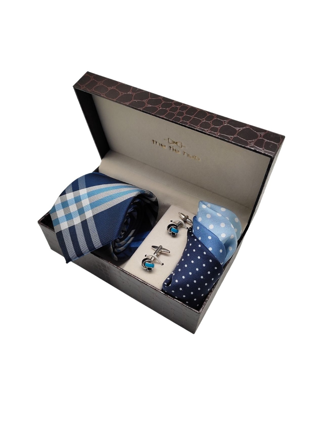 

The Tie Hub Men Accessory Gift Set, Blue