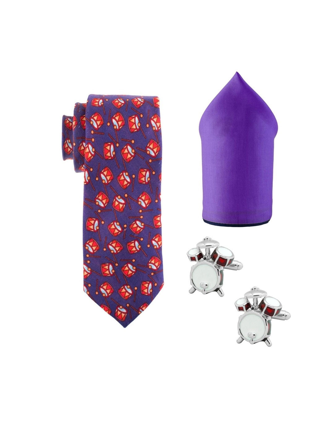 

The Tie Hub Men Purple Printed Accessory Gift Set