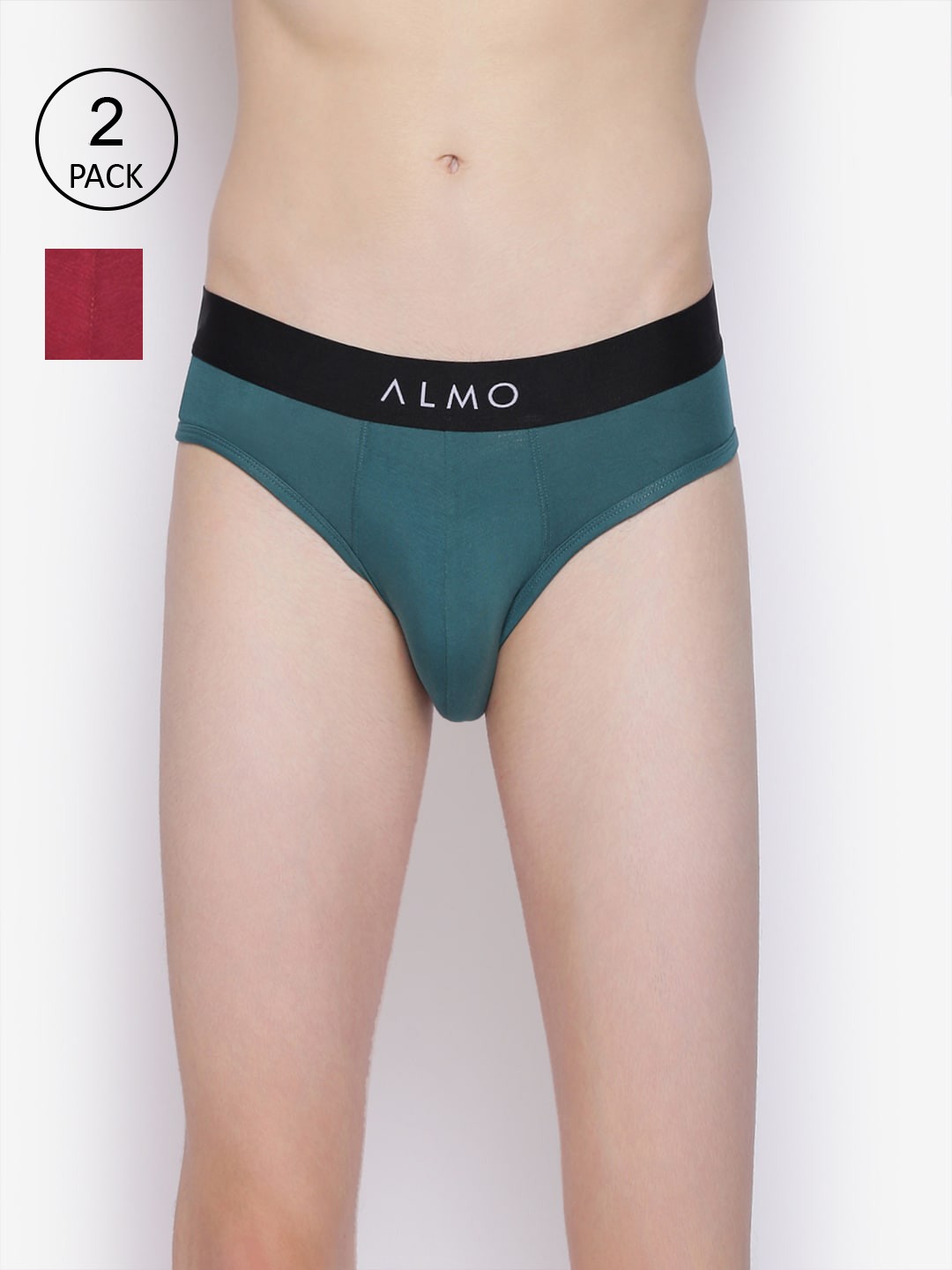

Almo Wear Men Pack Of 2 Solid Basic Briefs, Red
