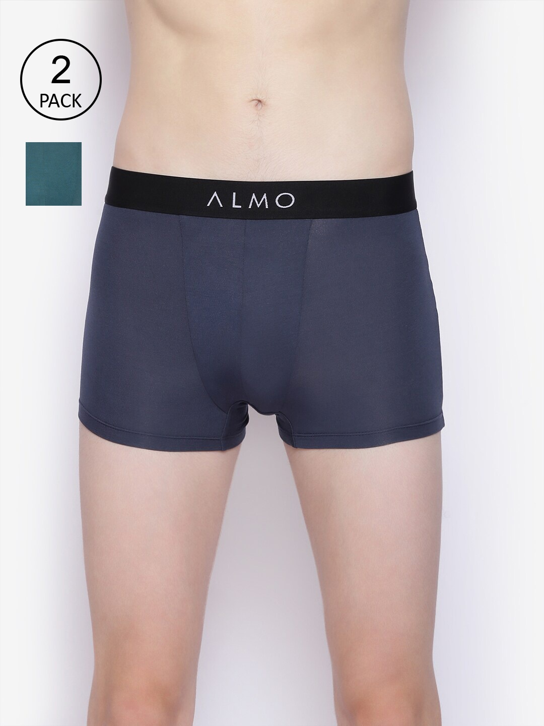 

Almo Wear Men Pack of 2 Solid Trunk Dario, Navy blue