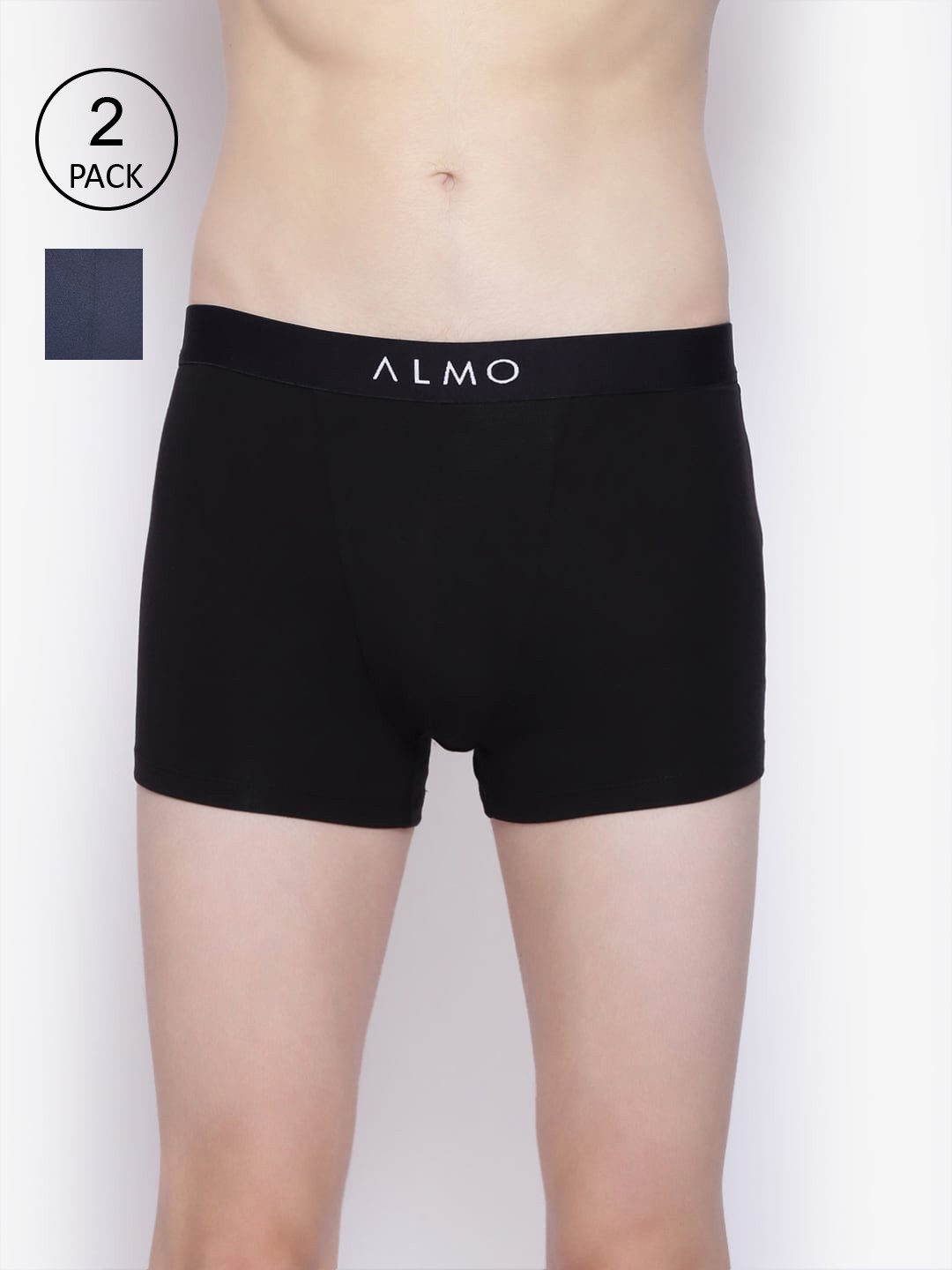 

Almo Wear Men Pack Of 2 Solid Trunks Dario-T-BBL, Black