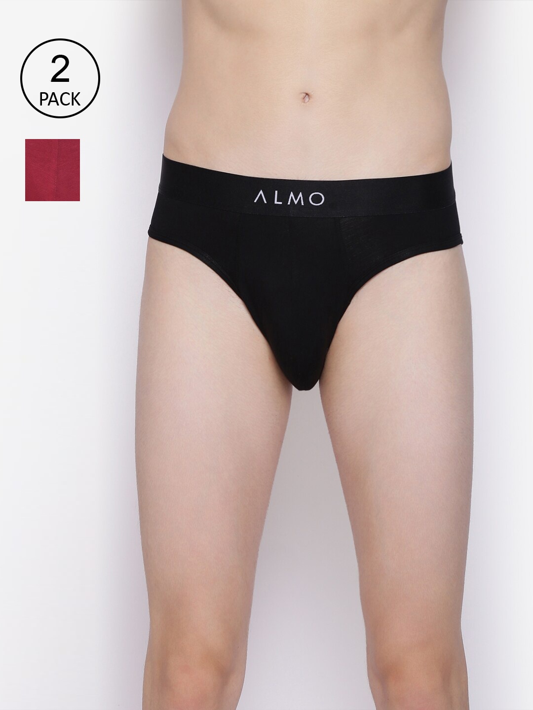 

Almo Wear Men Pack Of 2 Solid Basic Briefs, Black