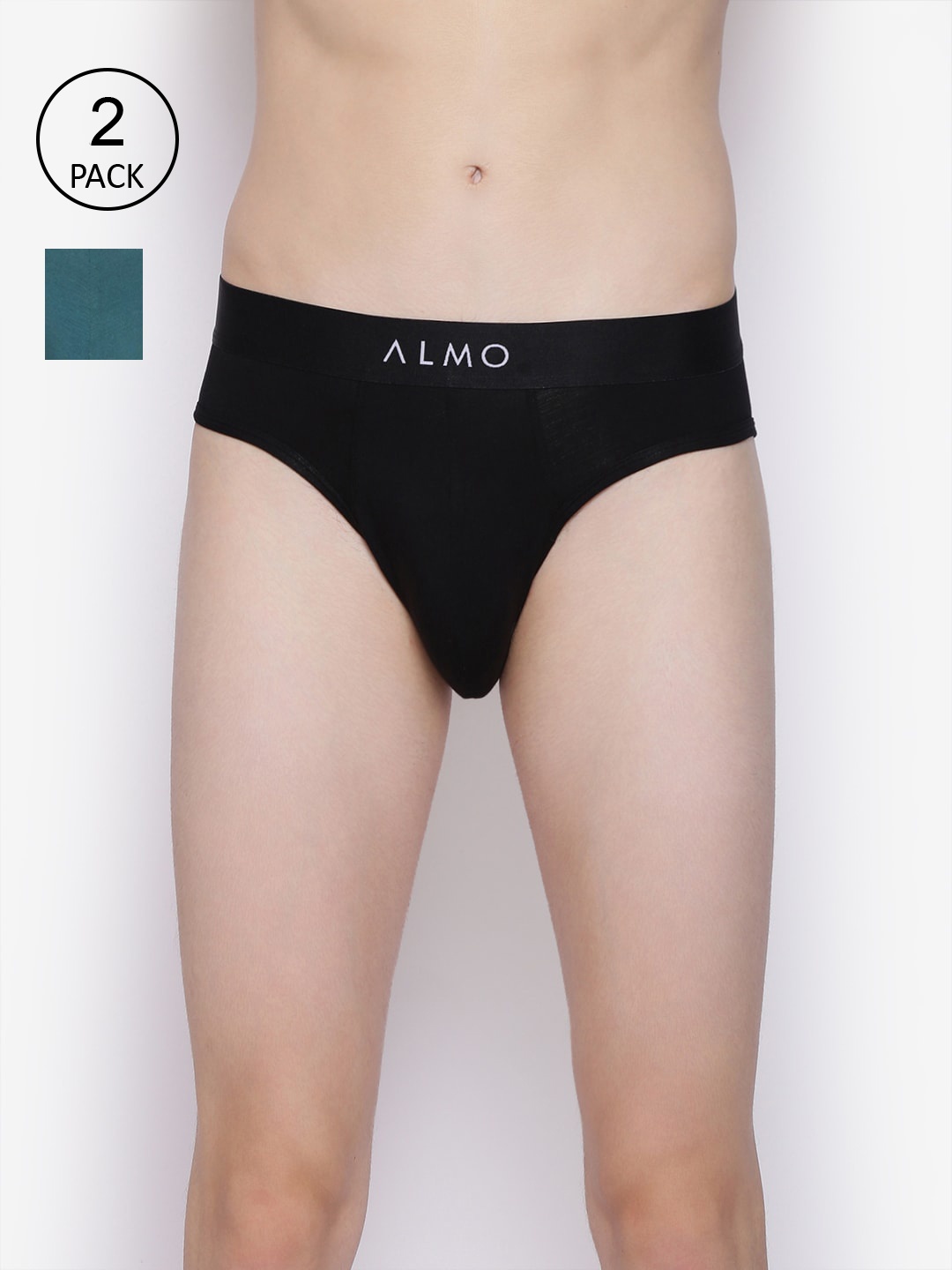 

Almo Wear Men Pack Of 2 Solid Basic Briefs - Dario-B-BSG, Black