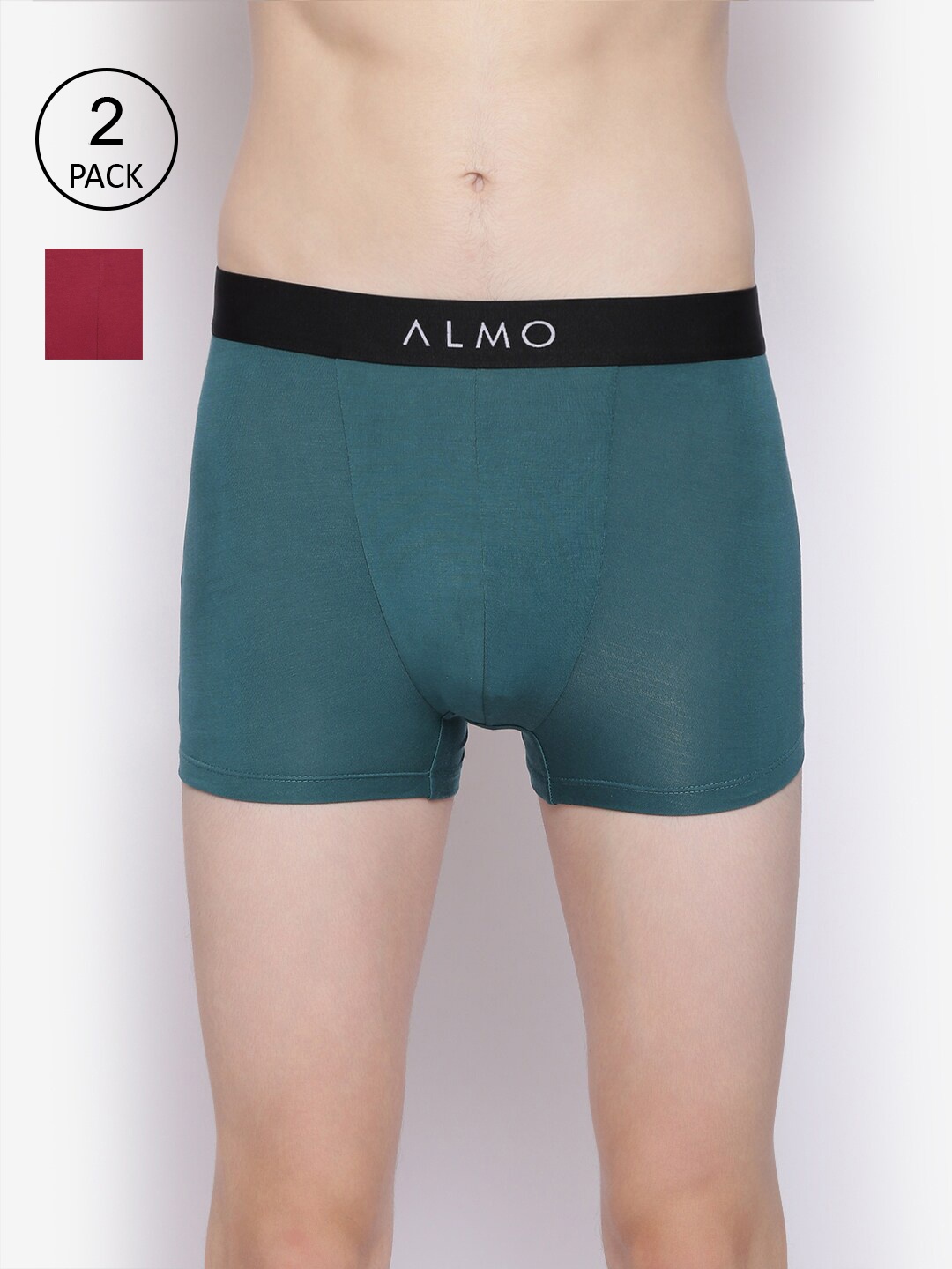 

Almo Wear Men Pack Of 2 Solid Trunks-Dario-T-RSG, Red