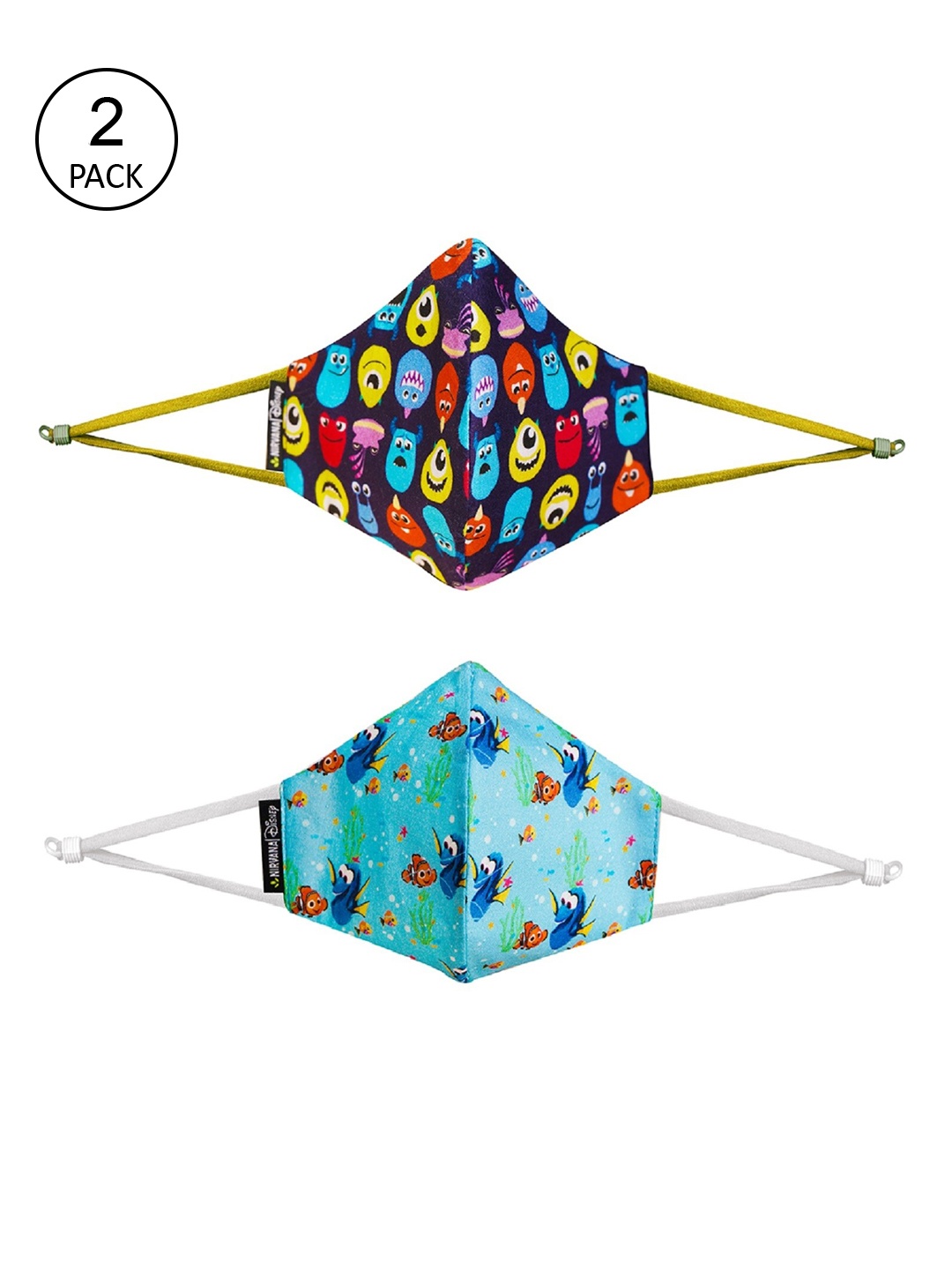 

Airific Unisex Pack of 2 Monster & Nemo Face Mask, Blue