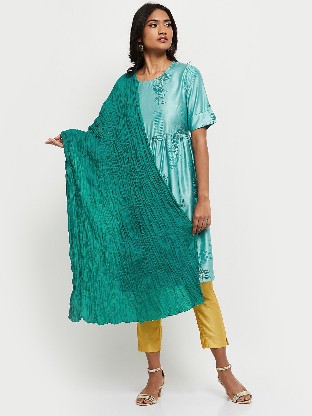 

max Green Pure Cotton Dupatta