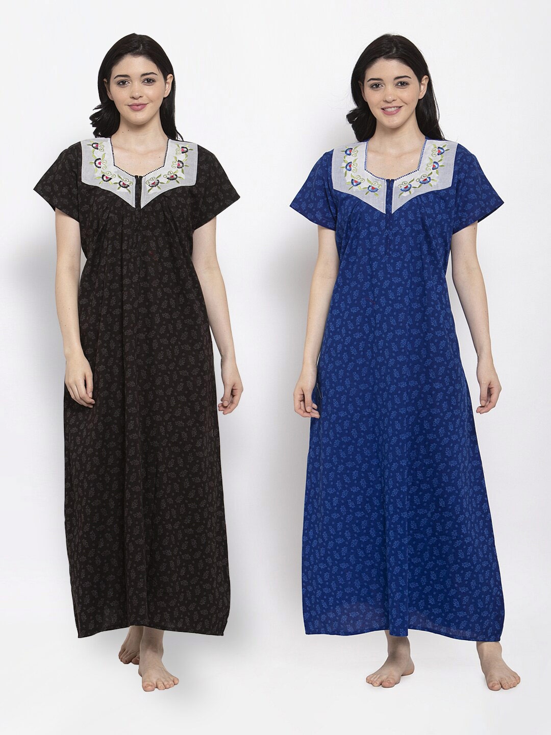 

Secret Wish Brown Printed Maxi Nightdress