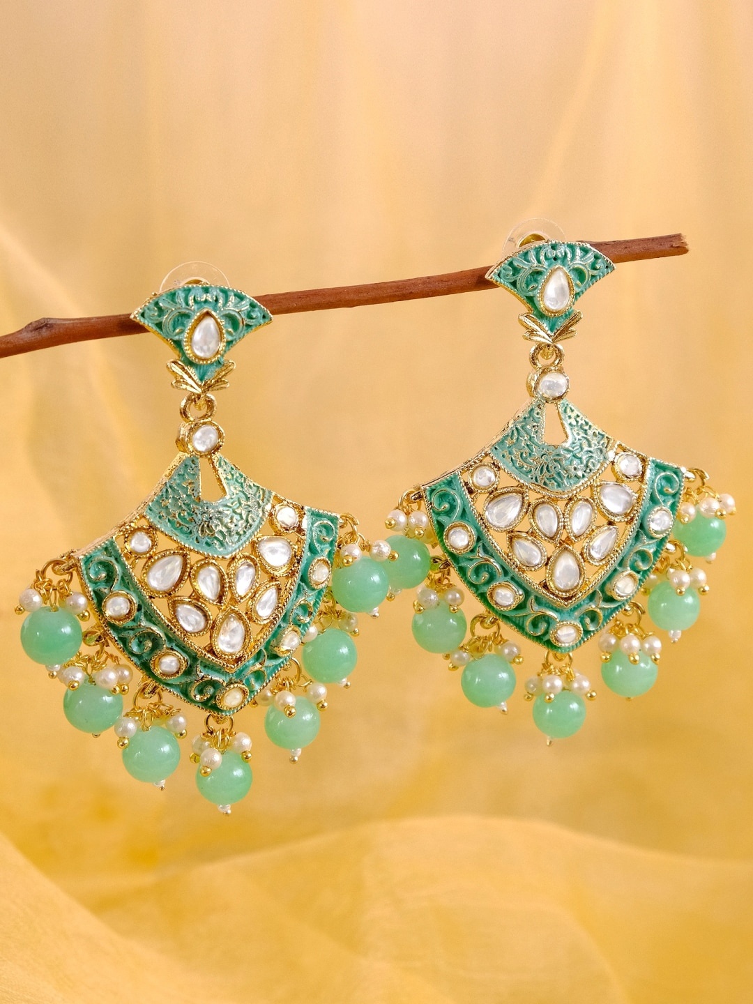 

Crunchy Fashion Gold-Toned Drop Earrings