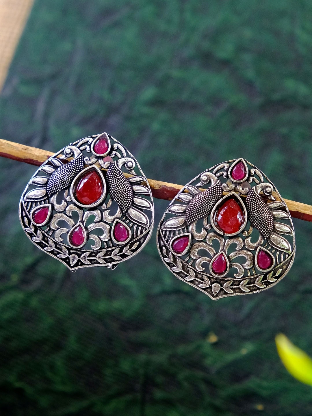 

Crunchy Fashion Silver-Toned Studs Earrings