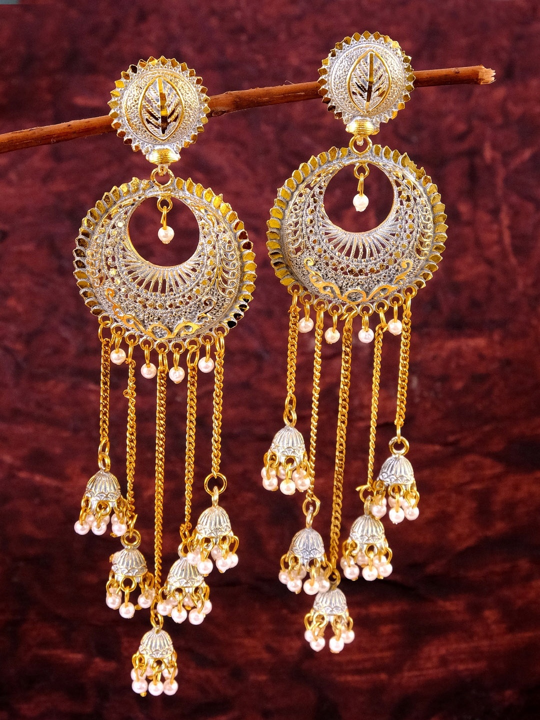 

Crunchy Fashion Gold Plated Contemporary Drop Earrings