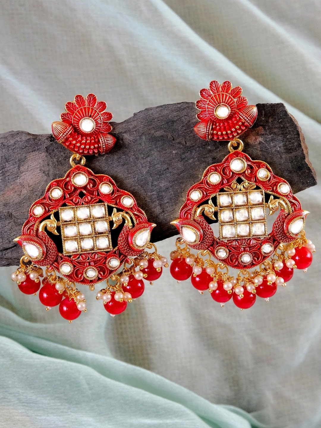

Crunchy Fashion Gold-Toned Drop Earrings