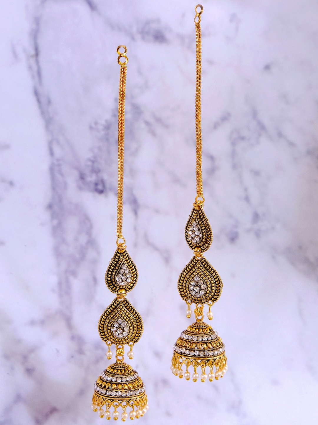

Crunchy Fashion Gold-Toned Contemporary Drop Earrings