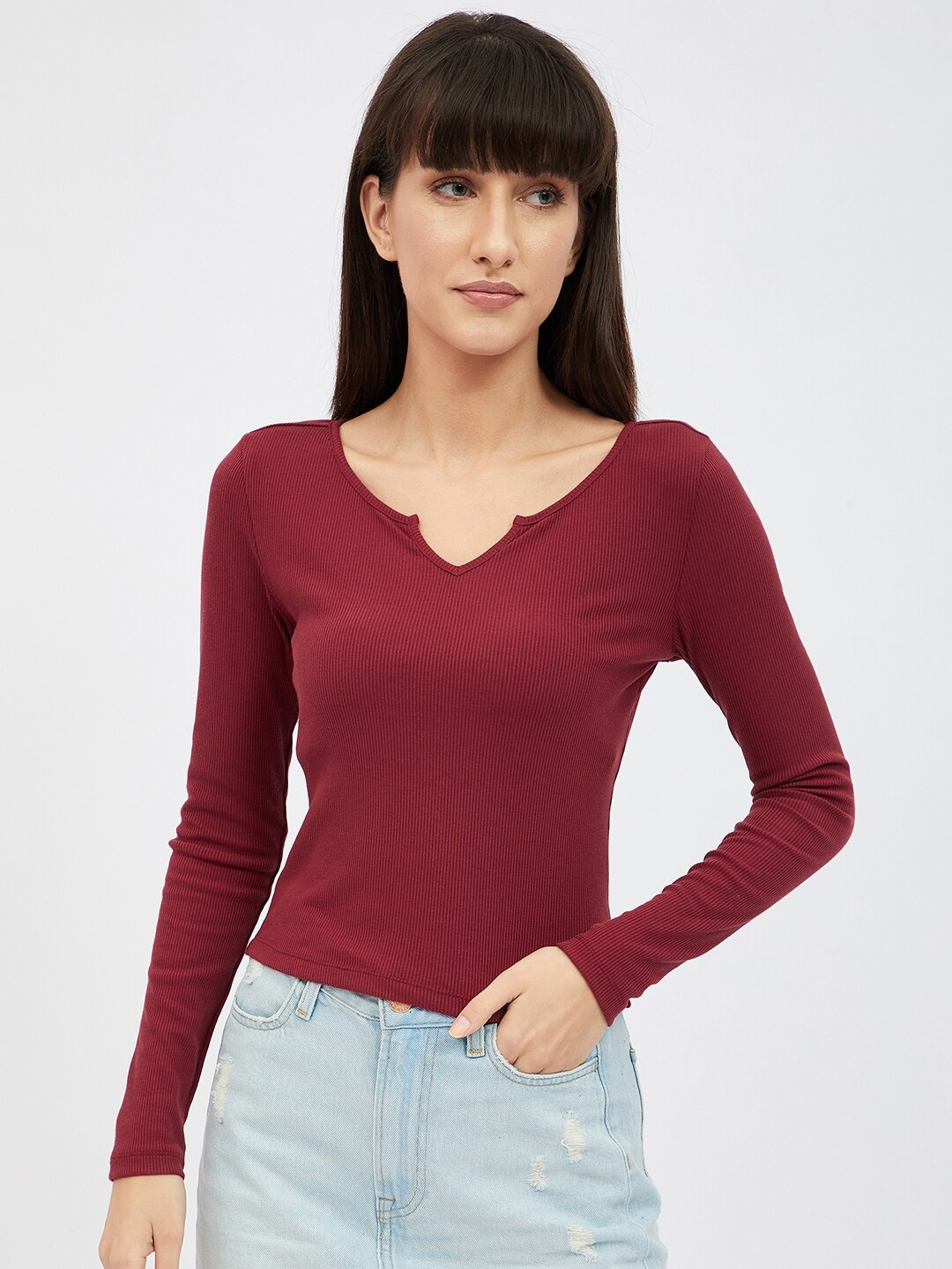 

Harpa Maroon Regular Top