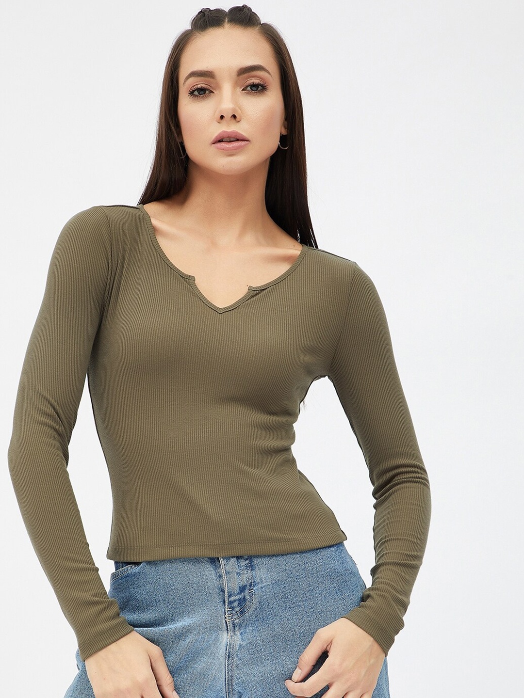 

Harpa Olive Green Regular Top