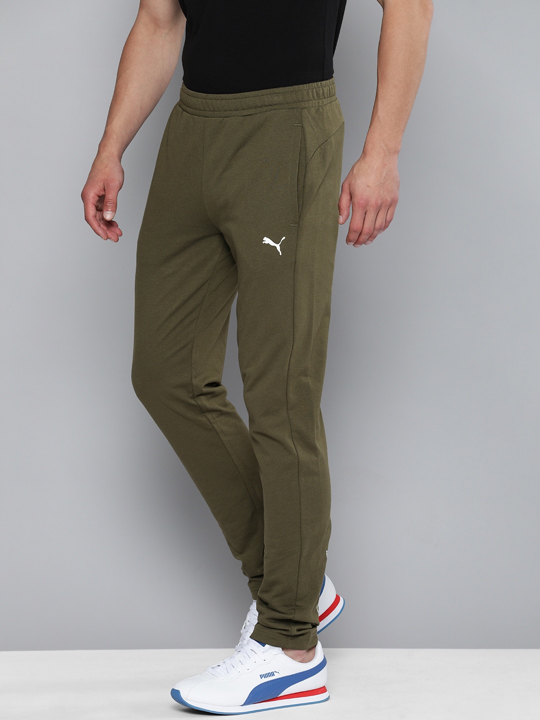 

one8 x PUMA Men Olive Green Solid Regular Fit VK Joggers