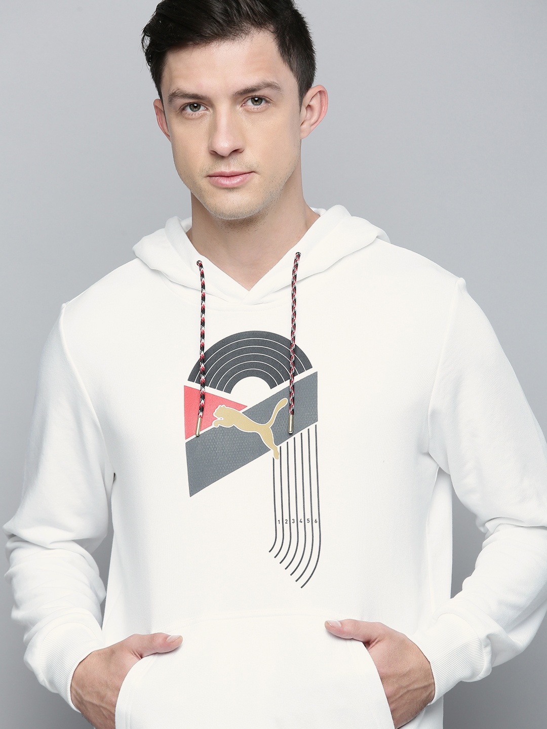 

Puma Men White Art of Sports Graphic Printed Regular Fit Hooded Sweatshirt