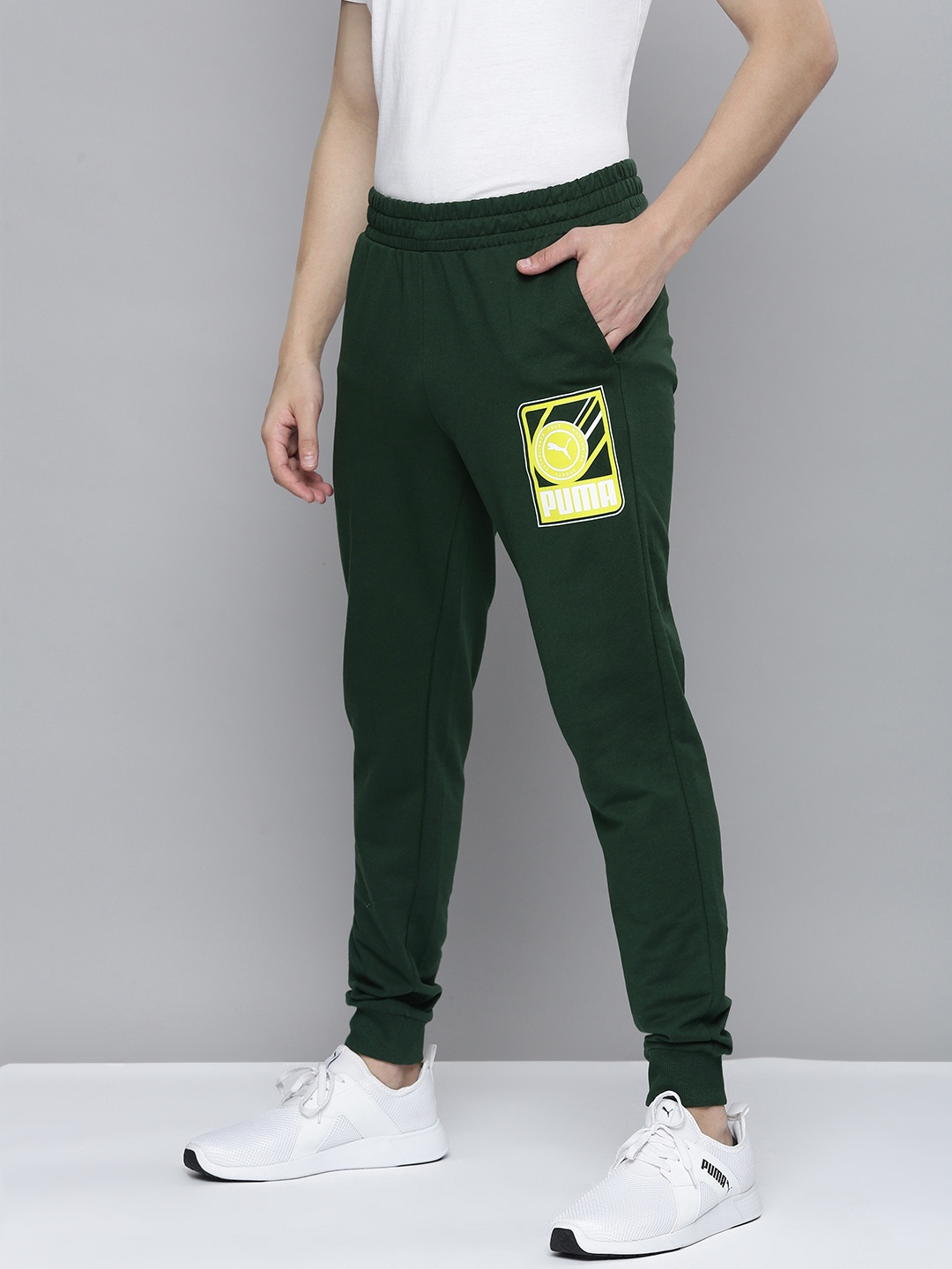 

Puma Men Green Brand Logo Printed Joggers