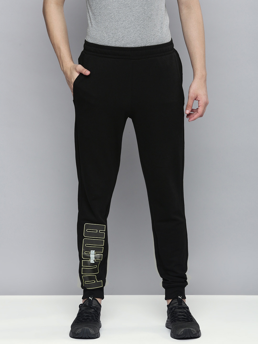 

Puma Men Black Brand Logo Printed Slim Fit Joggers