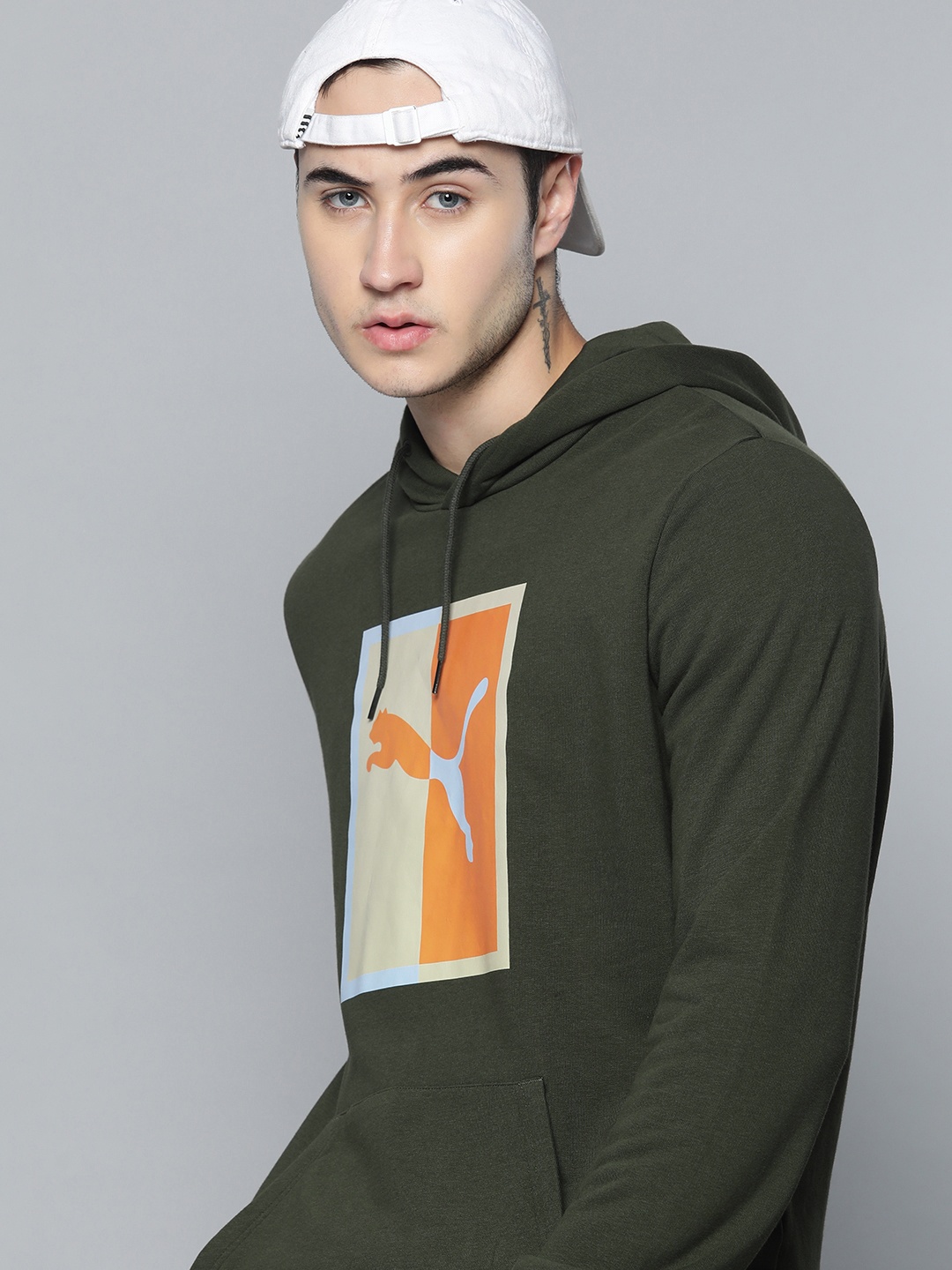 

Puma Men Green Graphical Printed Regular Fit Hooded Sweatshirt