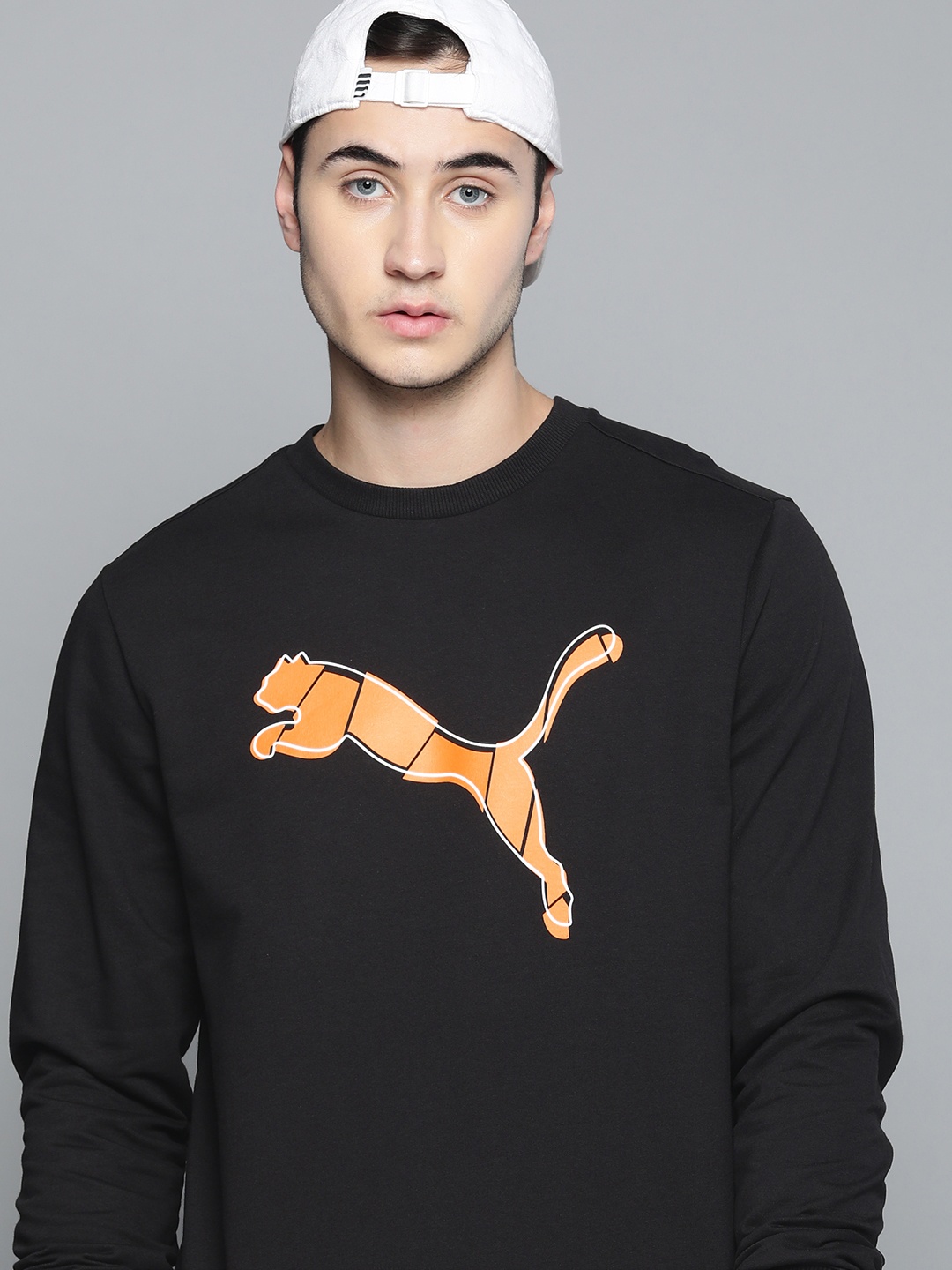 

Puma Men Black Graphic Printed Regular fit Full Sleeved Sweatshirt