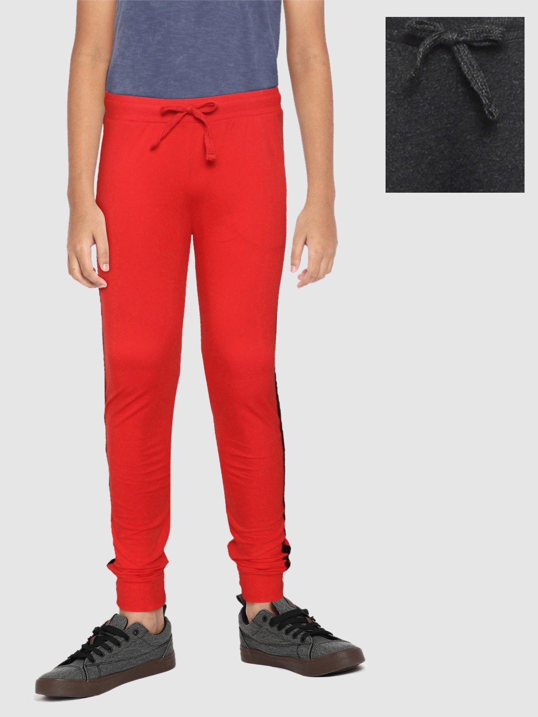 

YK Boys Pack of 2 Solid Joggers, Charcoal