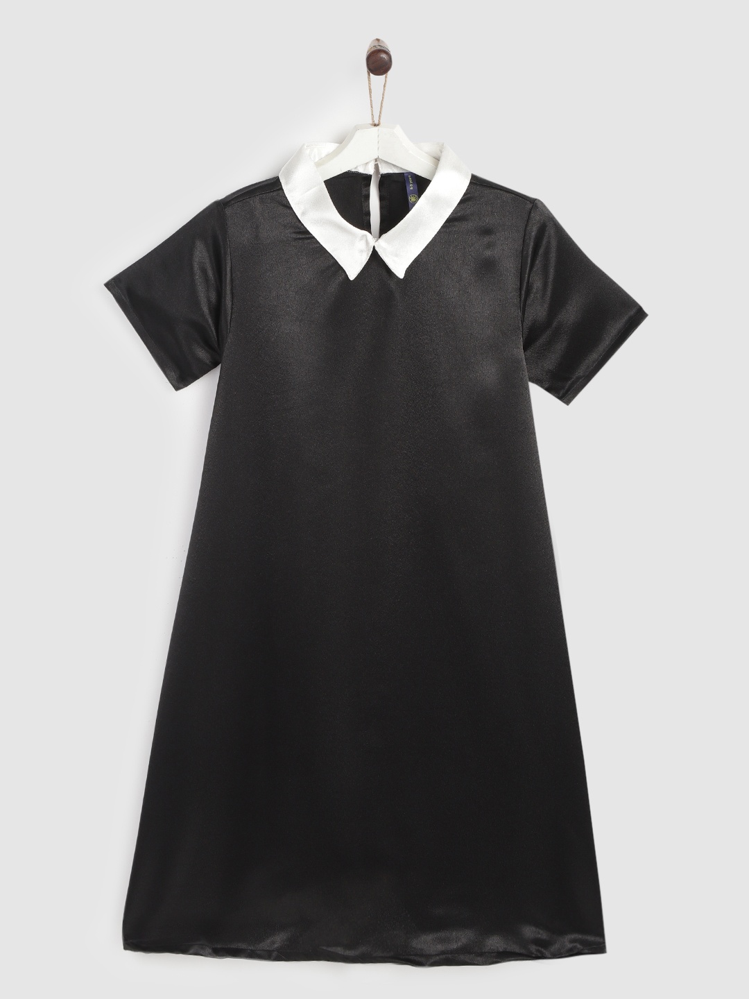 

YK Girls Black Solid A-Line Dress