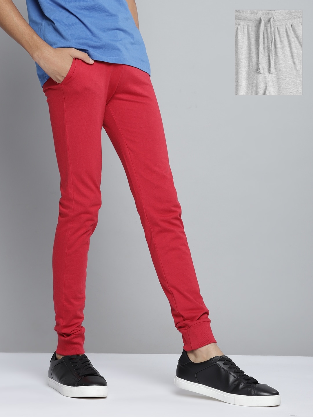 

YK Boys Pack of 2 Solid Joggers, Red