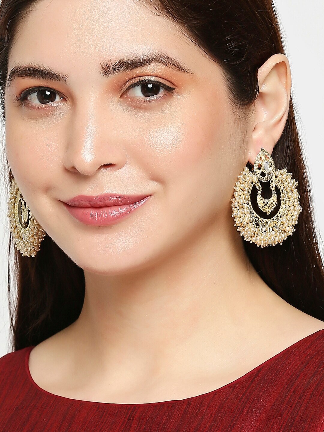 

OOMPH Gold-Toned Contemporary Studs Earrings