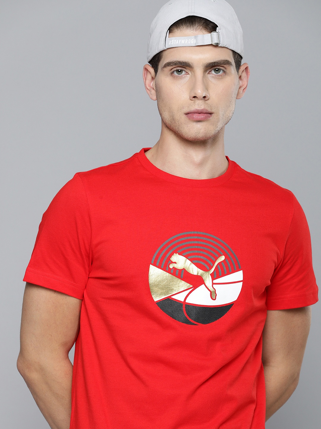 

Puma Men Red Brand Art of Sports Graphic Pure Cotton T-shirt