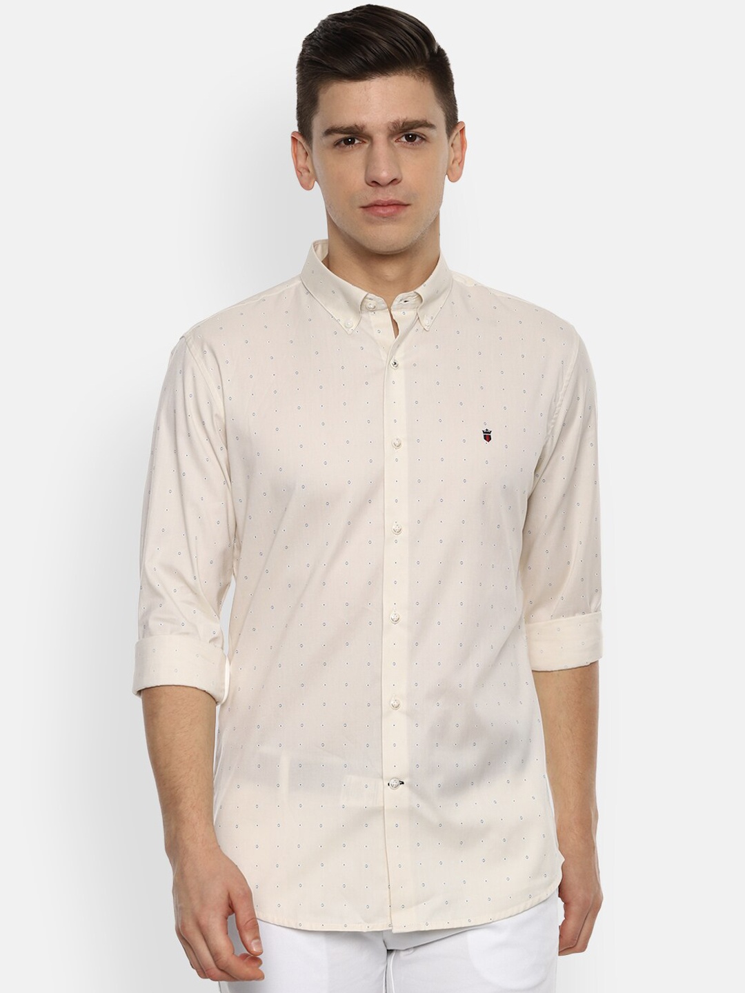 

Louis Philippe Sport Men Beige Slim Fit Opaque Printed Cotton Casual Shirt