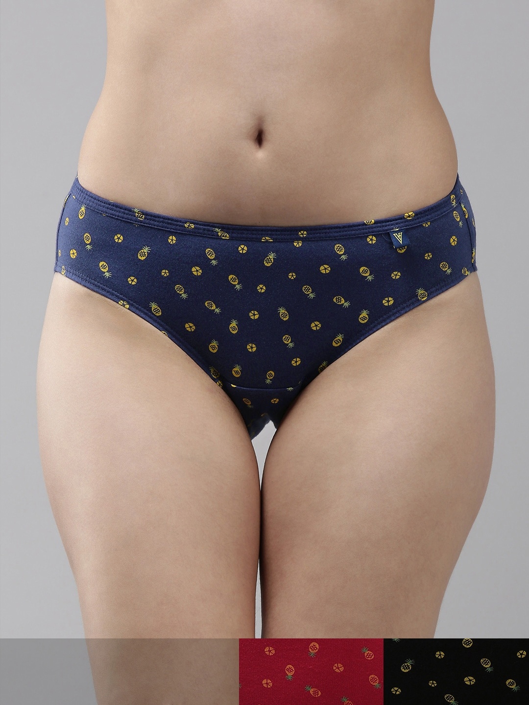 

Van Heusen Women Pack of 3 Allover Print Anti Bacterial No Marks Waistband Bikini Panty, Assorted