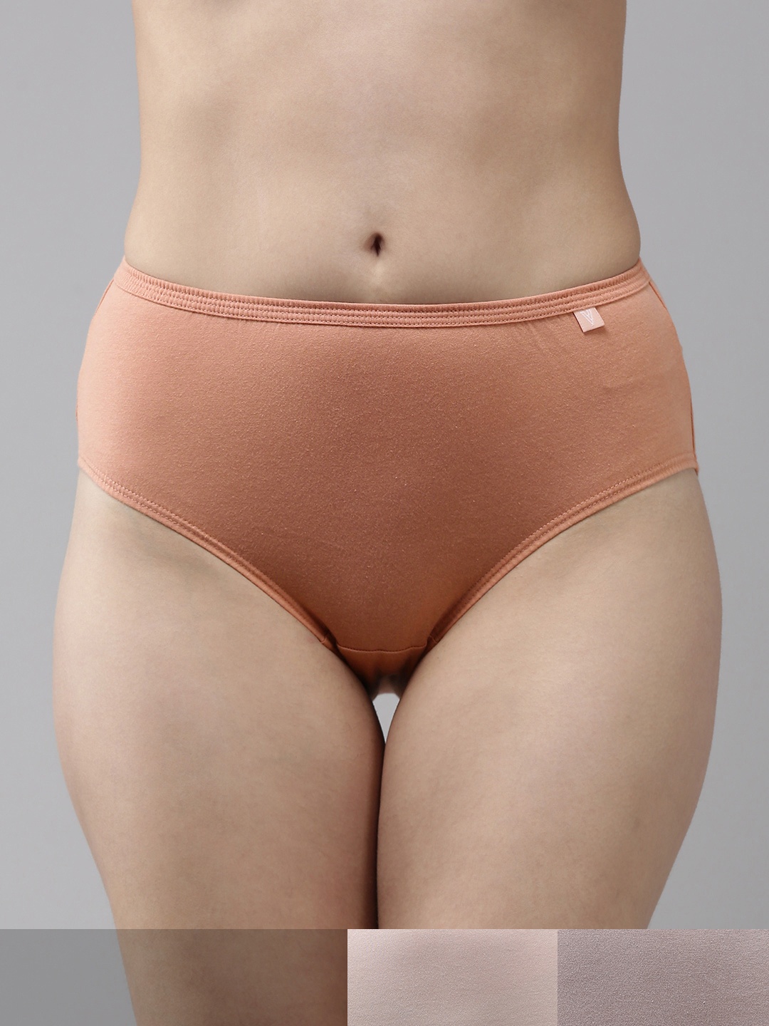 

Van Heusen Pack of 3 Solid Anti Bacterial No Marks Waistband Hipster Panty, Assorted